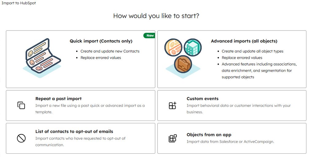 Importing data to HubSpot